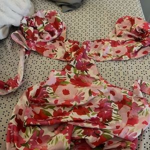 floral cut out dress